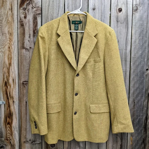 J. Crew Vintage Men's Wool Blend Blazer Mustard Size 40R - Picture 1 of 7
